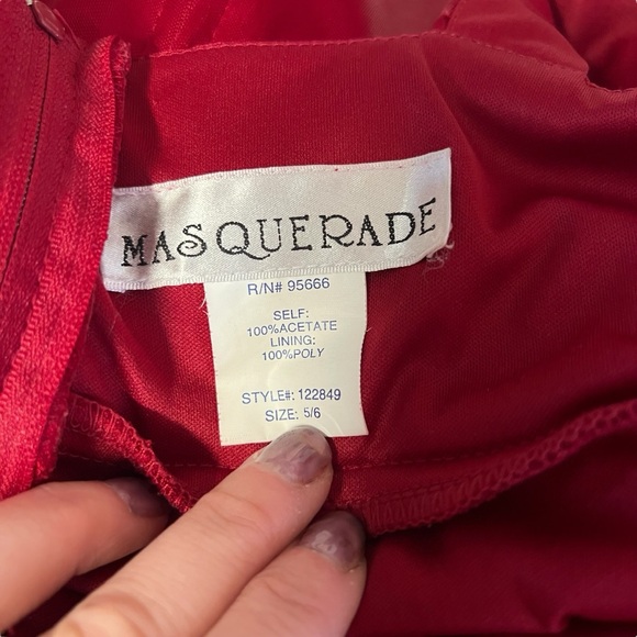 Masquerade - Women’s Jeweled Ruched Long Dress Sz. 5/6 - Picture 6 of 6